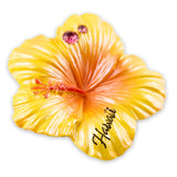 Hand-Painted Hibiscus Refrigerator Magnet- Yellow 