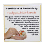 Hand-Painted "Oceanic Wonderland" Glass Christmas Ornament Certificate of Authenticity 