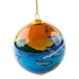 Hand-Painted "Oceanic Wonderland" Glass Christmas Ornament 