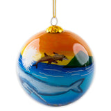 Hand-Painted "Oceanic Wonderland" Glass Christmas Ornament 