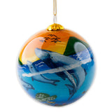 Hand-Painted "Oceanic Wonderland" Glass Christmas Ornament 