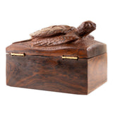 Hand-carved Wooden Keepsake Box with Sea Turtle Lid