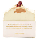 By Grace Decor Signature "Rose Geranium" Soap back of package information 