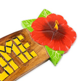 Handmade Wooden Hibiscus Welcome Sign - The Hawaii Store