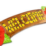 Handmade Wooden Hibiscus Welcome Sign - The Hawaii Store