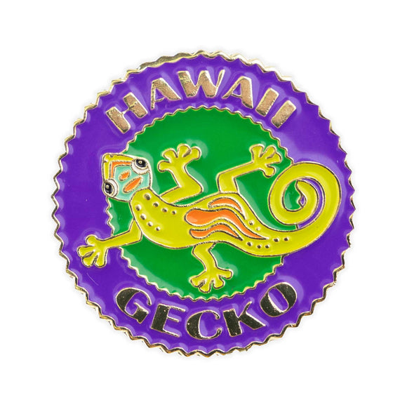 Hawaii Gecko Enameled Metal Souvenir Pin