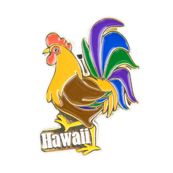 Hawaiian Rooster Enameled Metal Souvenir Pin