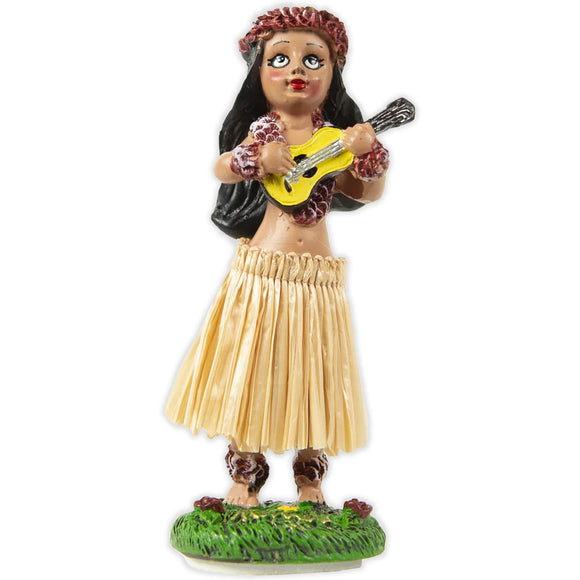 Hula Girl with Ukulele Dashboard Bobble Doll