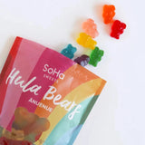 SoHa Sweets "Anuenue" (Rainbow) Hula Bear Gummies-  Open package and several pieces scattered about