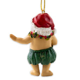 Hula Santa Christmas Ornament - Rear View