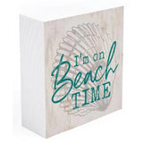 “I’m On Beach Time” Wooden Block Decor Art