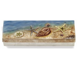 Kubla Crafts "Seashell" Long Capiz Keepsake Box