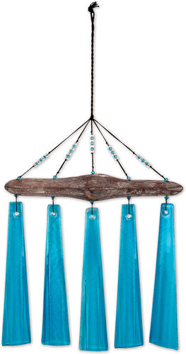 Sunset Vista Turquoise Sea Glass Wind Chime