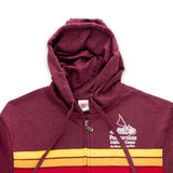 Multi-color Stripe "Polynesian Cultural Center" Logo Full Zip Hoodie- Heather Maroon