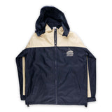 "Polynesian Cultural Center" Logo Zip Front Unsex Jacket with Hood- Blue/Khaki