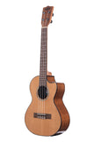 Kala Solid Cedar Acacia Tenor Cutaway Ukulele with EQ- Angled View