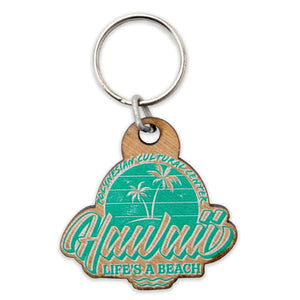 "Lifes a Beach" Wood Keychain