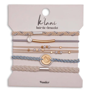 K'lani "Wonder" Wrist and Hair Tie Bracelets Set- 5 Pieces