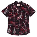 Kahala Cotton "X KoAloha Ukulele" Men's Hawaiian Shirt- Black