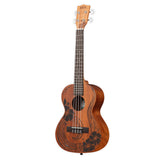 Kala-Unity-Mahogany-Tenor-Ukulele-showing laser-etched Maori art.