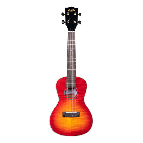 Kala Cherry Burst Flame Maple Concert Ukulele-Gloss Finish