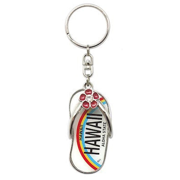 Flip Flop Hawaii Metal License Plate Keychain/Fob