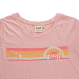 Pacific Creations "Rainbow La'ie Hawaii" Ladies Tee Shirt- Dusty Pink