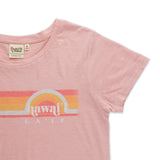 Pacific Creations "Rainbow La'ie Hawaii" Ladies Tee Shirt- Dusty Pink