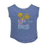 Pacific Creations "Palm La'ie Hawaii Blend" Ladies Tee Shirt- Ocean Marle