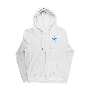 Pacific Creations Women's "Starfish" Full-Zip Hoodie- Light Gray