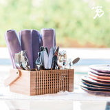 Totally Bamboo Bamboo Lattice Flatware Caddy