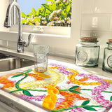 "Leis of Aloha" Microfiber Drying Mat in Kitchen Setting