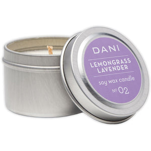  Dani "Lemongrass Lavender" Soy Candle Travel Tin,  2-Ounce