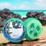 Bubble Shack "Hawaiian Waters Ocean Bliss" Loofah Soap in a beach setting