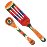 Totally Bamboo "Marrakesh" Utensil Set, 2-Piece. Spurtle and Measuring Spoon side by side.