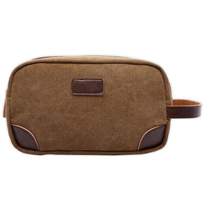 Mad Man Canvas Men's Toiletry Dopp Kit- Brown