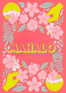 Surf Shack "Mahalo" Puzzle Postcard, 48-Pieces 