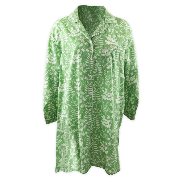 Mahogany-Miya-Fern-Print-Cotton-Night-Shirt--Light-Green