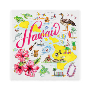 Mangiacotti Hawaii State Ceramic Trivet- 8"x8"