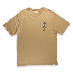 Pacific Creations "Adventures in Paradise" Mens Tee Shirt- Olive Tan