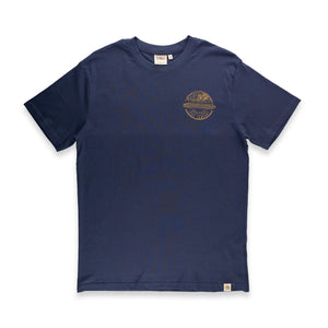 Pacific Creations Mens Surf Badge Tee Shirt- Dark Blue