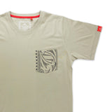 Kia Kaha "Raumati" Cotton Mens Tee Shirt- Light Tan