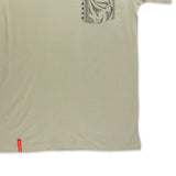 Kia Kaha "Raumati" Cotton Mens Tee Shirt showing red brand tag