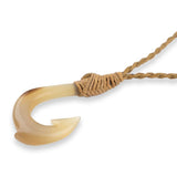 White Buffalo Horn Mini Hawaiian Fish Hook Necklace