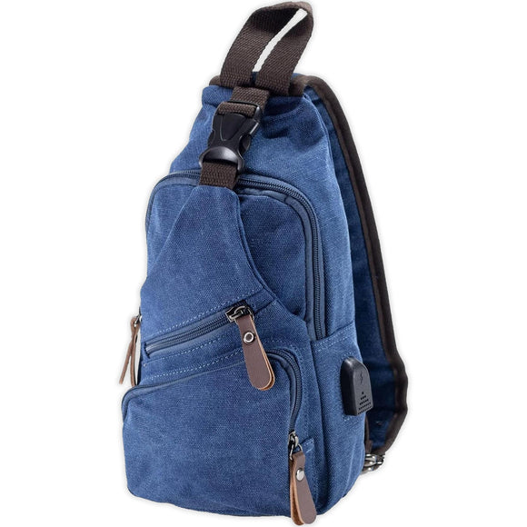 Nicole Brayden Blue Presto Crossbody Sling Bag with USB Management