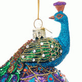 Noble Gems™ Glass Peacock Ball Christmas Ornament