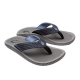 Pair of Olukai "Ulele" Men's Sandal- Blue Depth on Charcoal