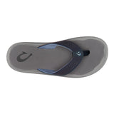 Olukai "Ulele" Men's Sandal- Blue Depth on Charcoal- view from above