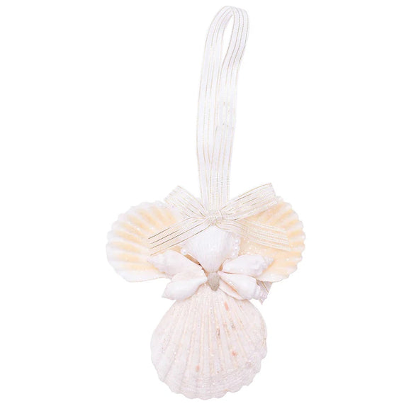 Glitter Scallop Angel Christmas Ornament