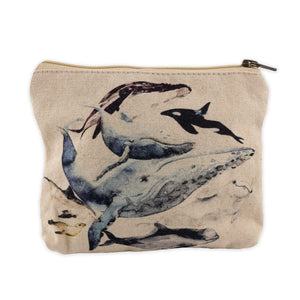 Cott N Curls Ocean Life "Whales" Travel Pouch